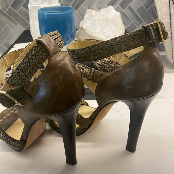 Jimmy Choo platform heels in a unique khaki greenish brown color 39.5 - Picture 4 of 5